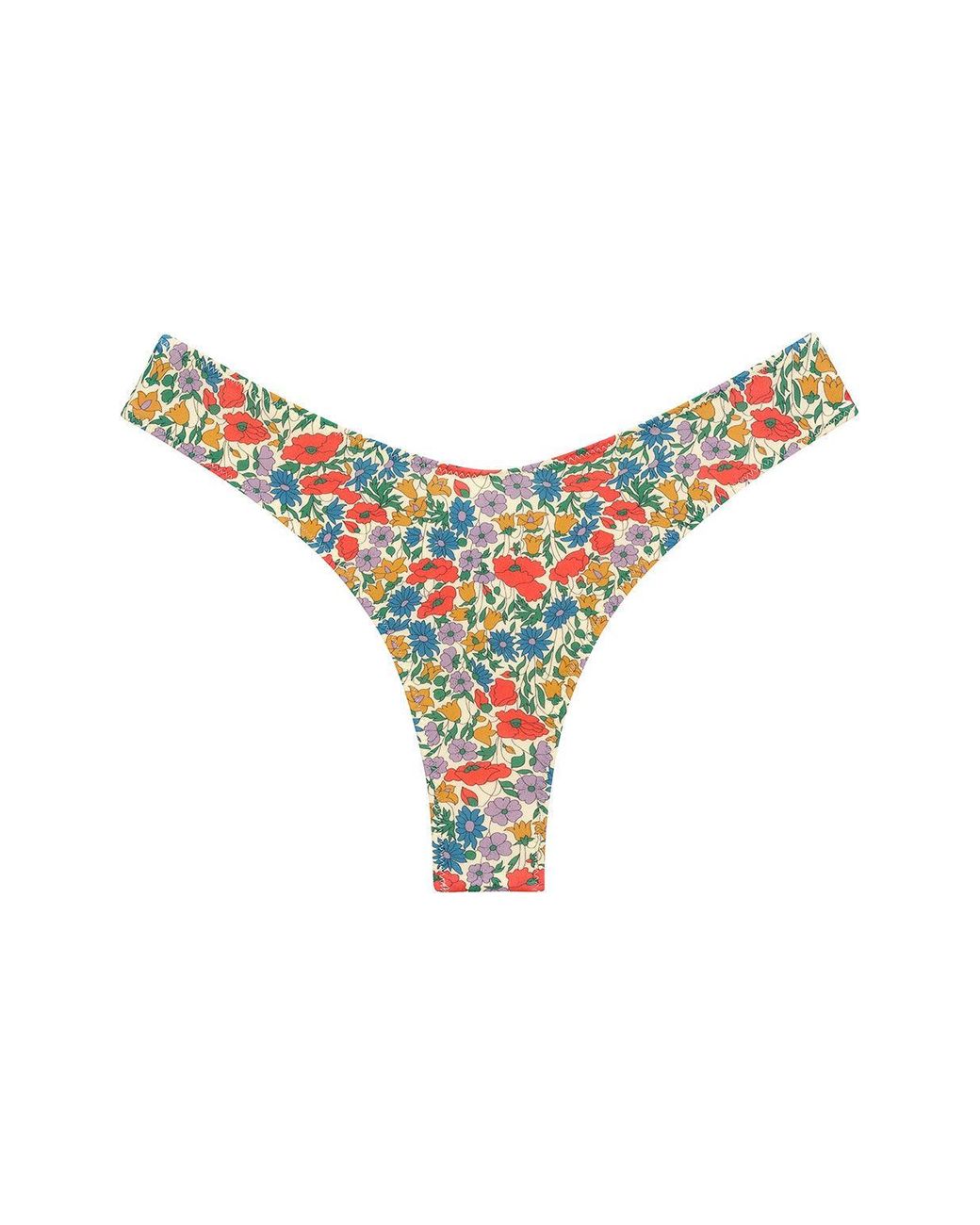 Montce Brown Florencia Floral Lulu Zig-Zag Stitch Bikini Bottom