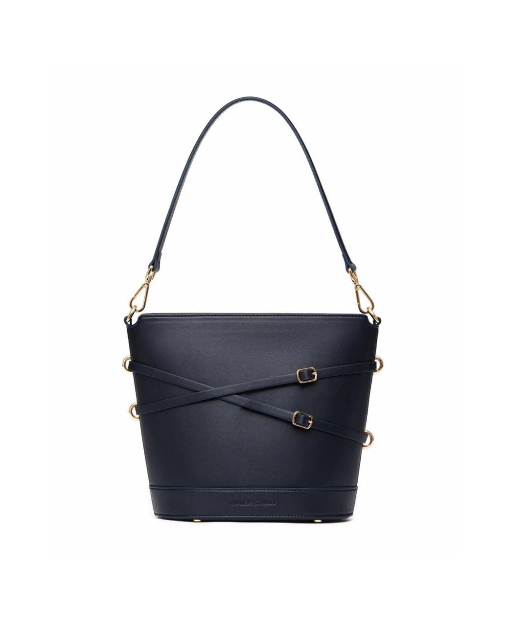 Owlish Studio Blue Glacier Vegan Leather Bucket Bag