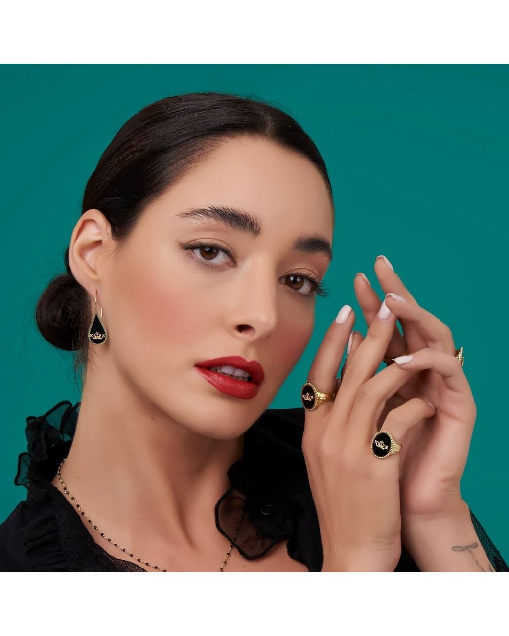 Myrto Katramadou Jewellery Black Queen Bee Crystal Ring