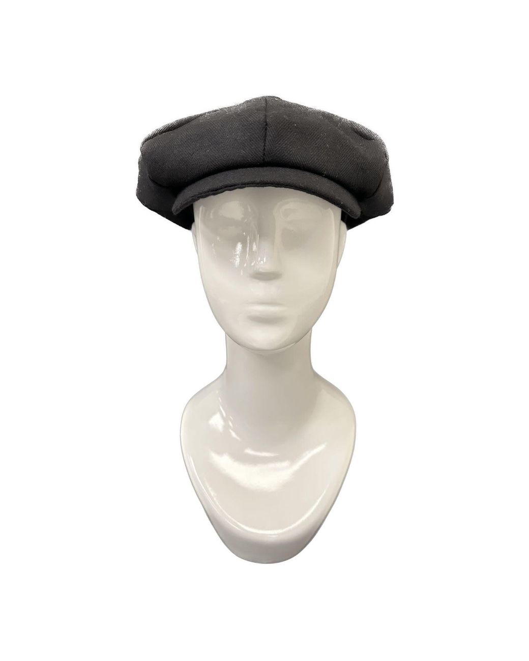 Kinalba Black Cashmere Baker Boy Cap for men