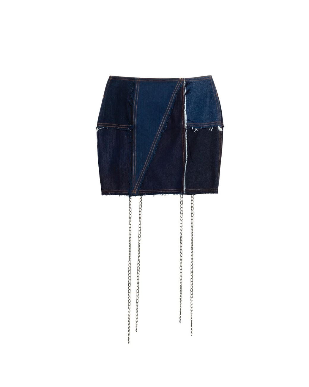 Paloma Lira Blue Upcycled Denim Patchwork Skirt