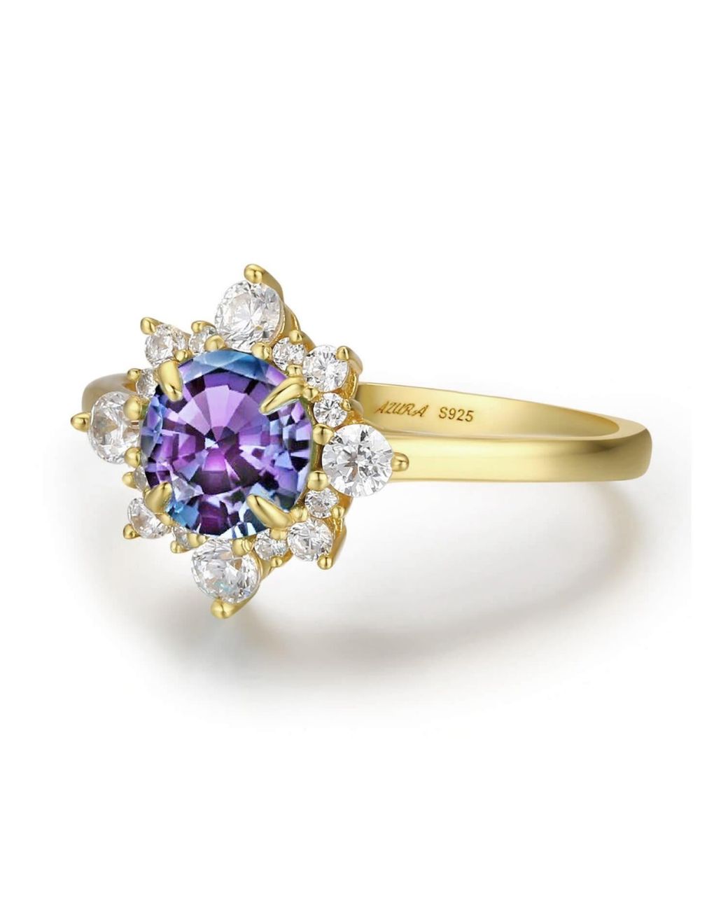 Azura Jewelry New York White Desert Blossom Alexandrite Ring Solid