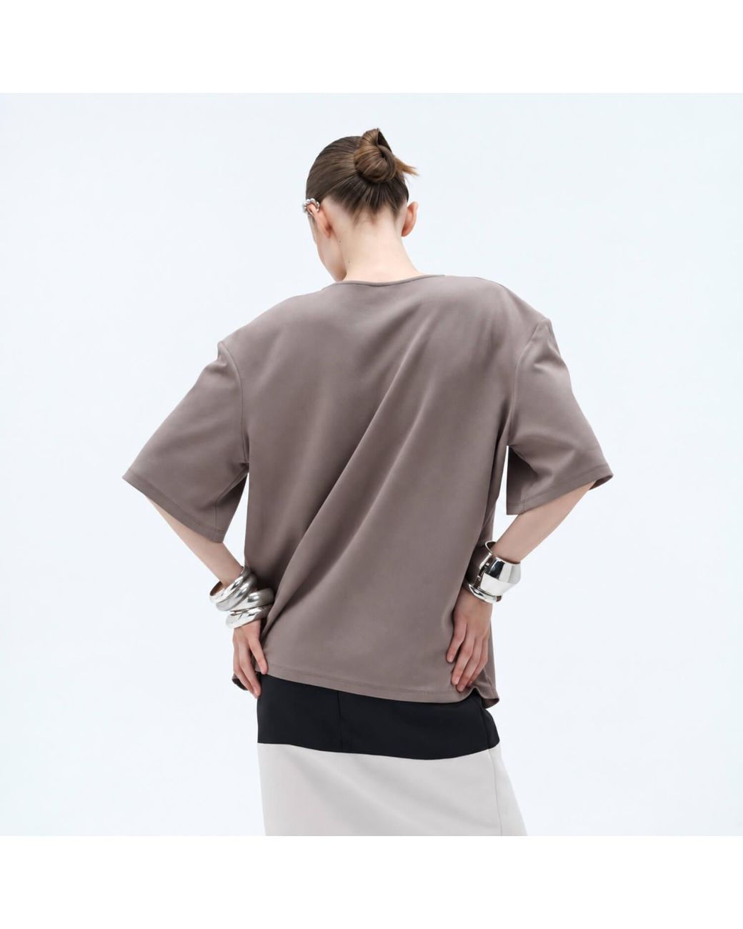 Elamins Gray Oversize T-Shirt – Taupe