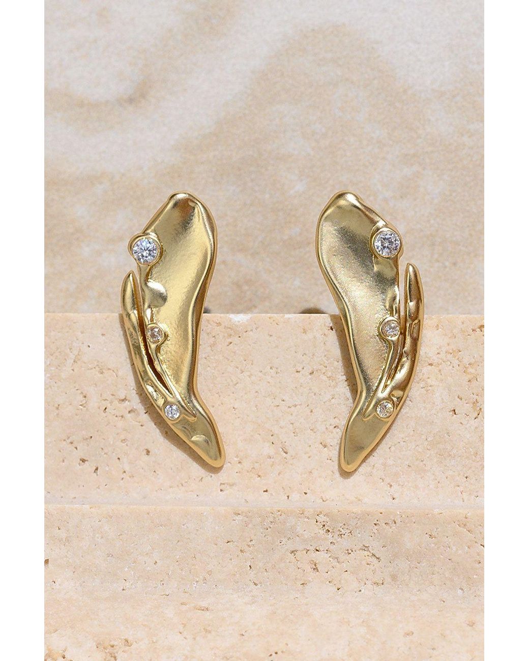 Rare Matters Jewelry Metallic Angel Wings Stud Earrings