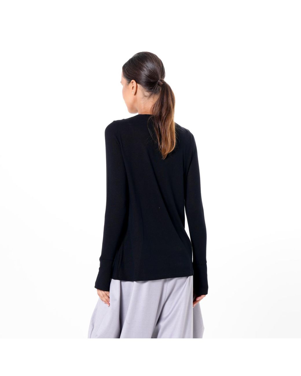 Metamorph Blue Asymmetric Long Sleeve Top