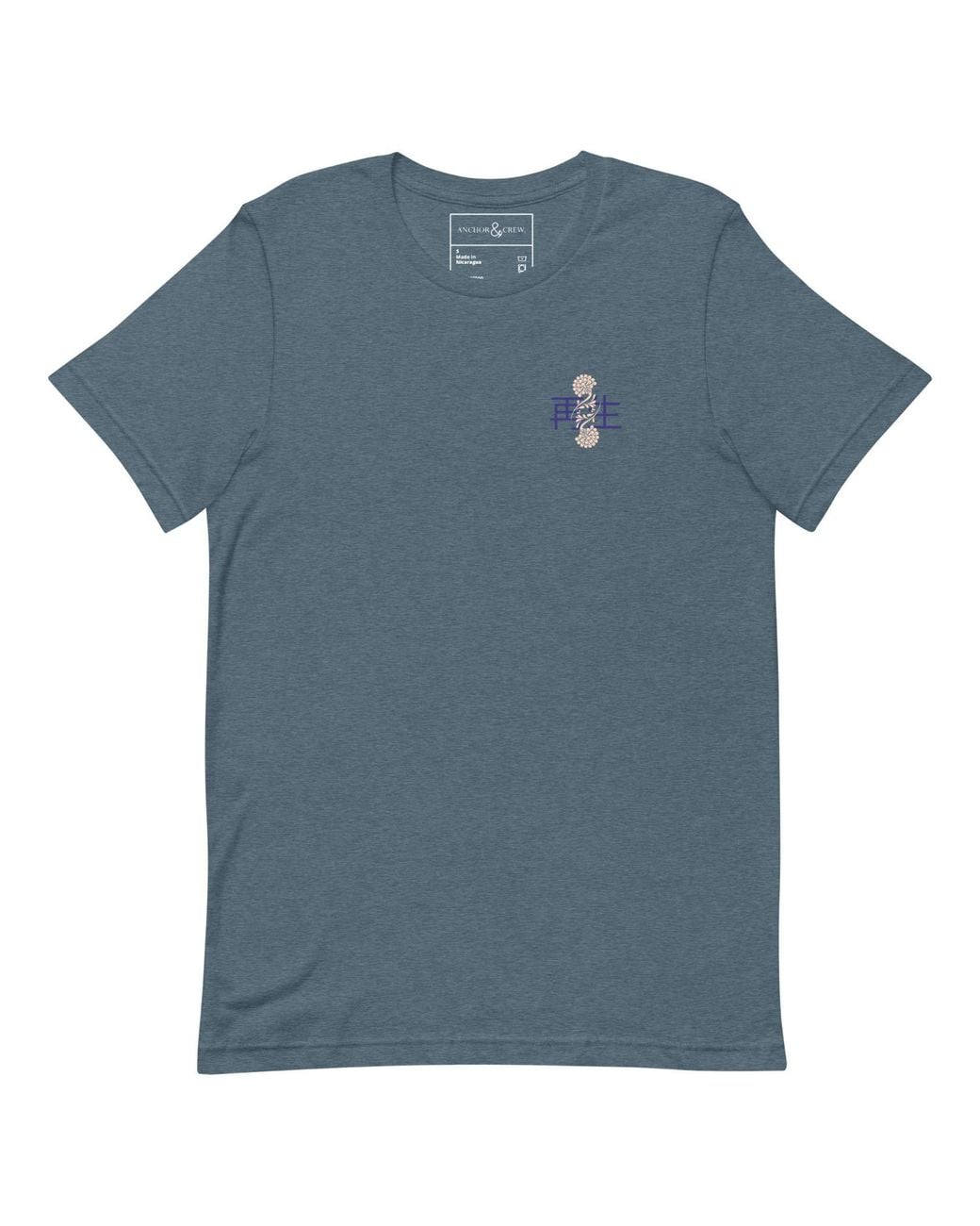 Anchor and Crew Blue Heather Ten Vhs Japan Era Organic Cotton T-Shirt for men