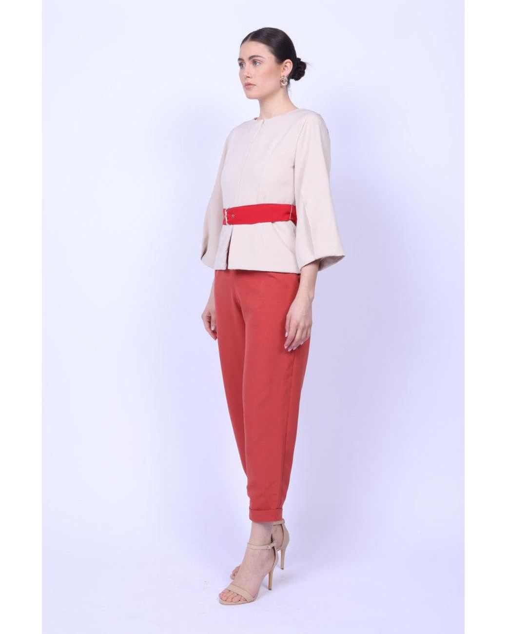 Mary Dickow Red Halima Top-Light