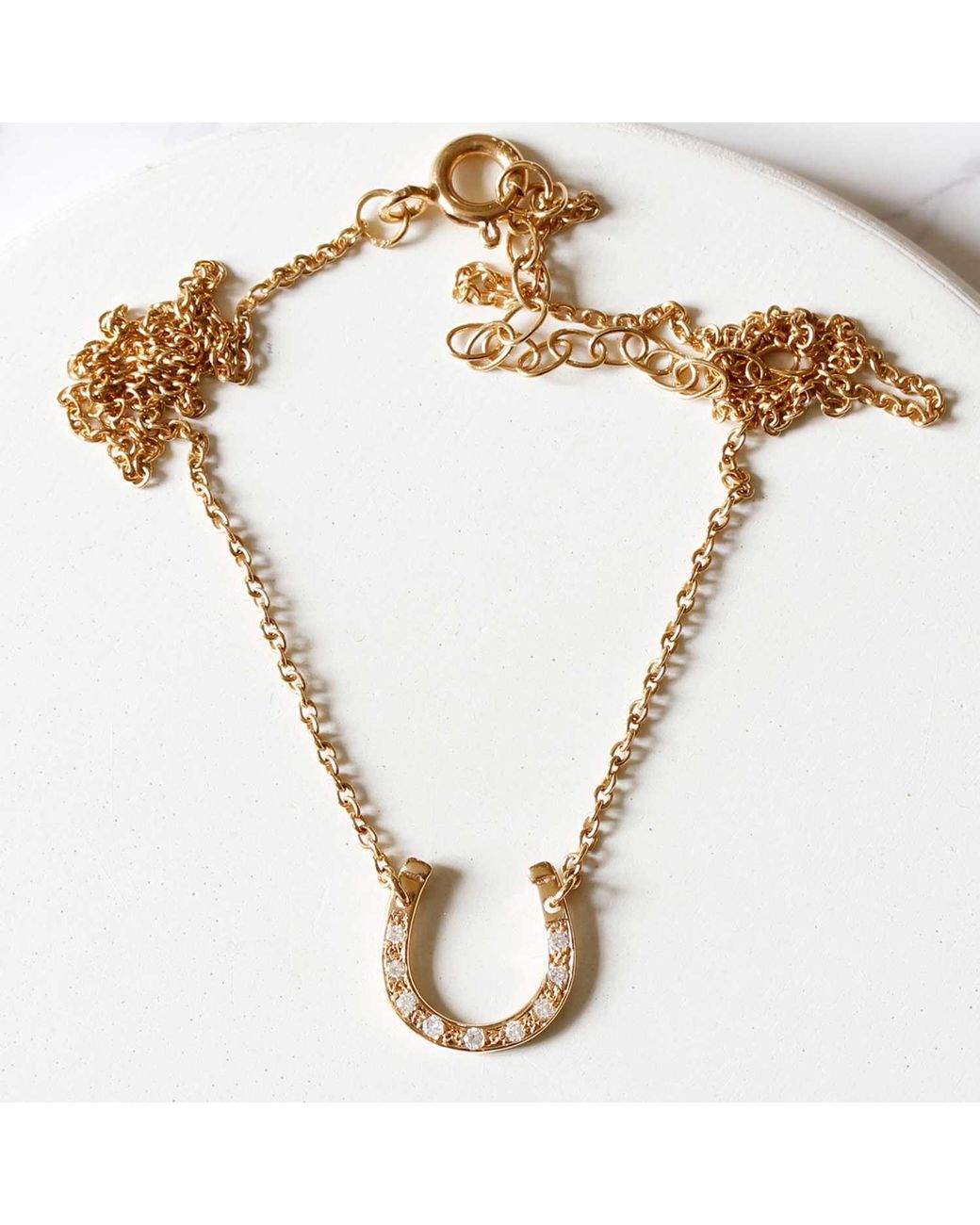 Lee Renee Metallic Lucky Diamond Horseshoe Necklace