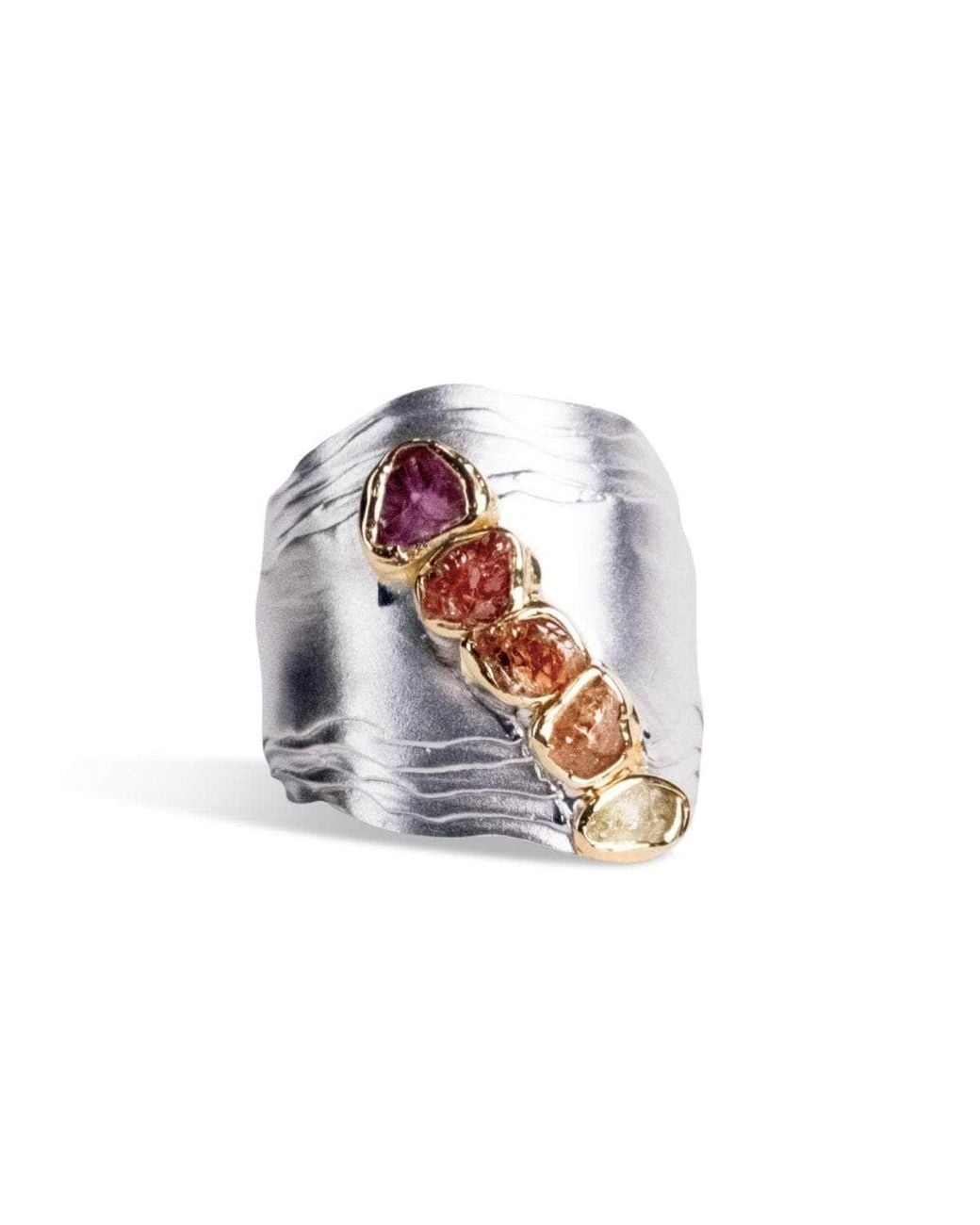 German Kabirski White Stratu Mixed Stones Ring