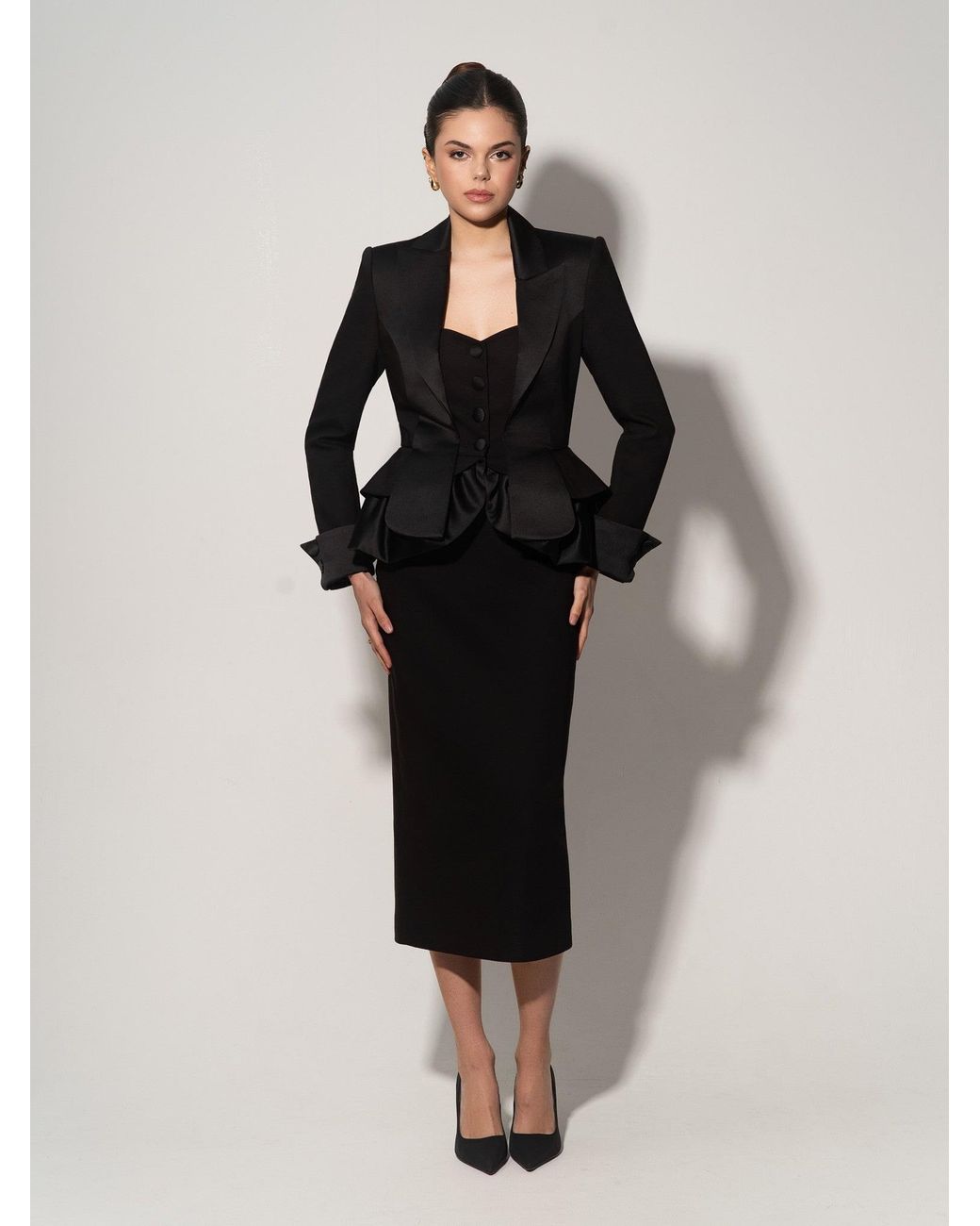 Tia Dorraine Black Deconstructed Tailored Blazer