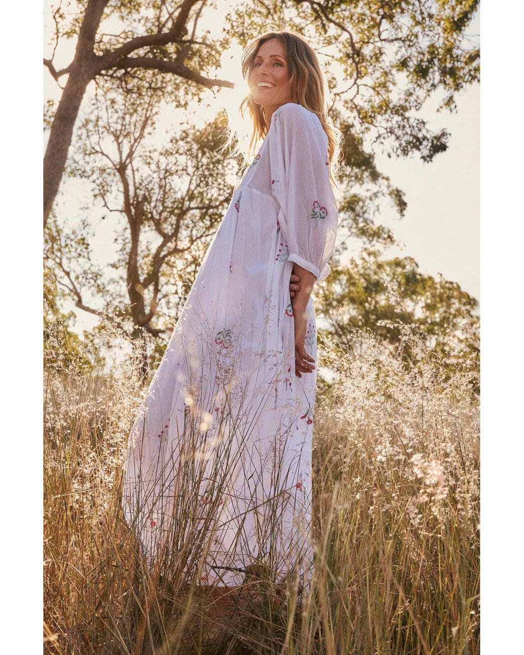 Adrift Clothing White Cairo Boho Dress
