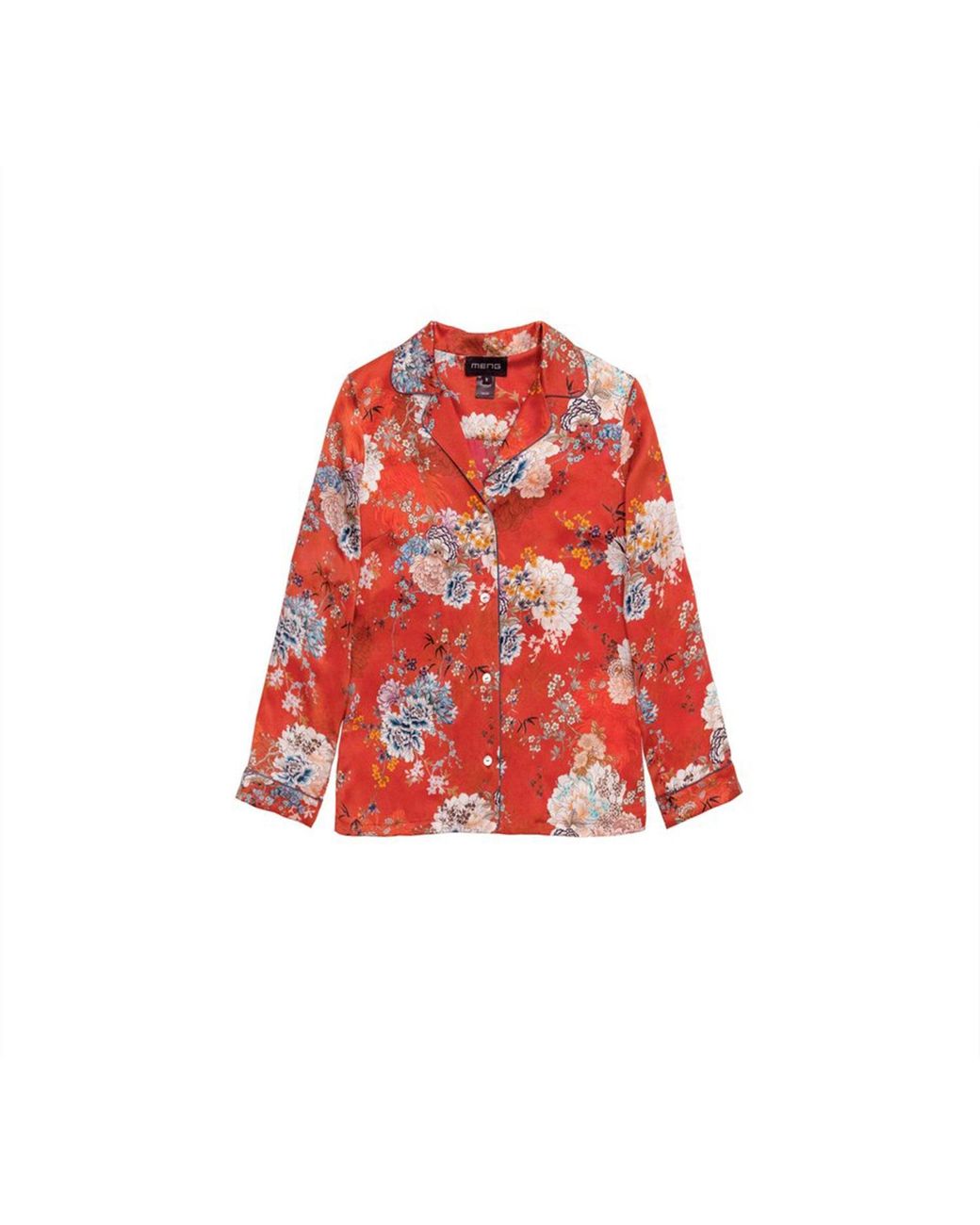 Meng Red Silk Satin Pyjama Set