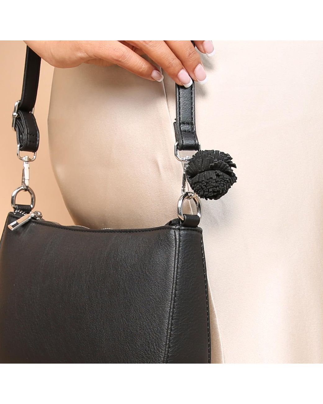 Alterre Black Suede Pom Pom