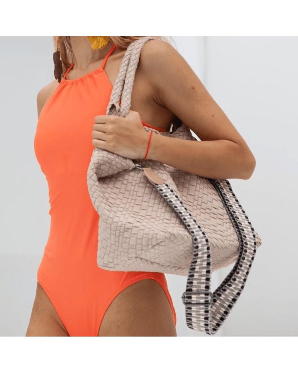 Prenelove Metallic Neutrals London Large Woven Totes