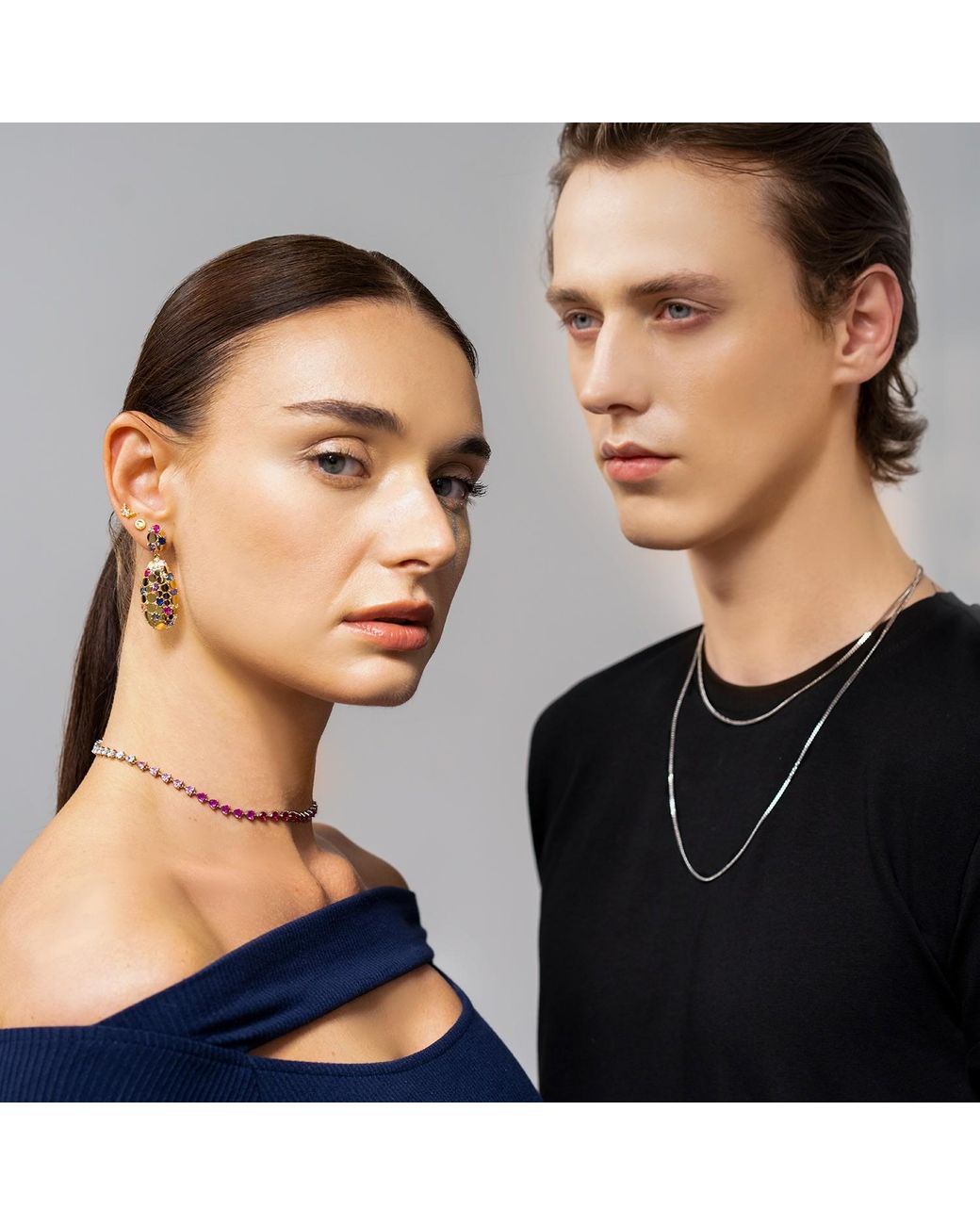 BY EDA DOGAN Metallic Paris Curb Chain Necklace