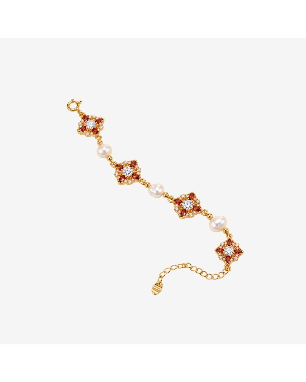 Uchi and Soto Metallic Kinmokusei Solid 925 With 18K Vermeil & Pearl Bracelet