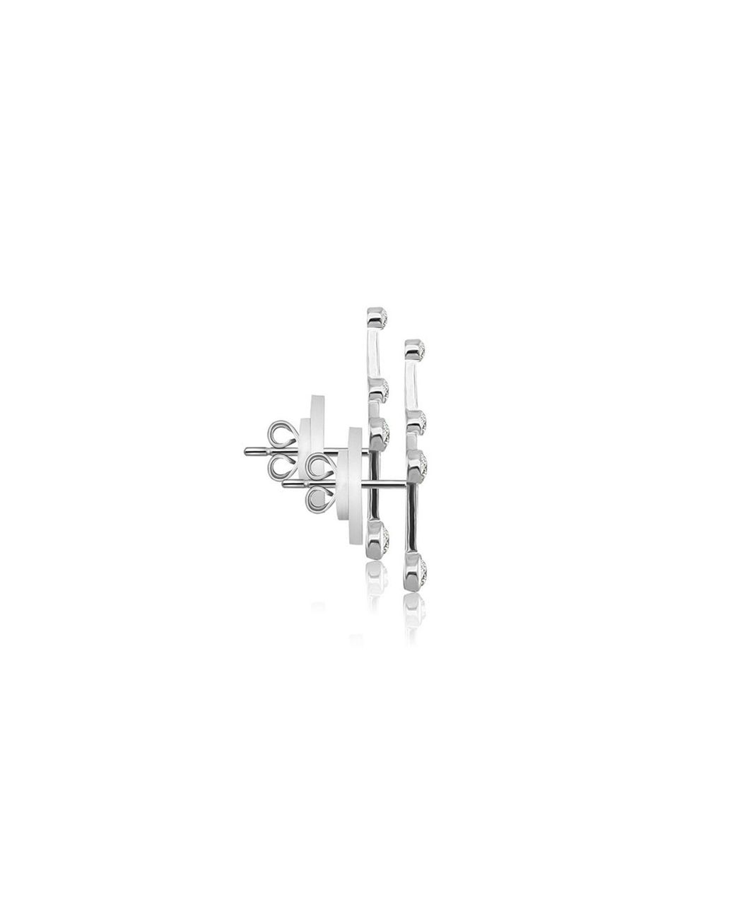 Genevieve Collection Metallic Taurus Zodiac Constellation Earring 18K & Diamond