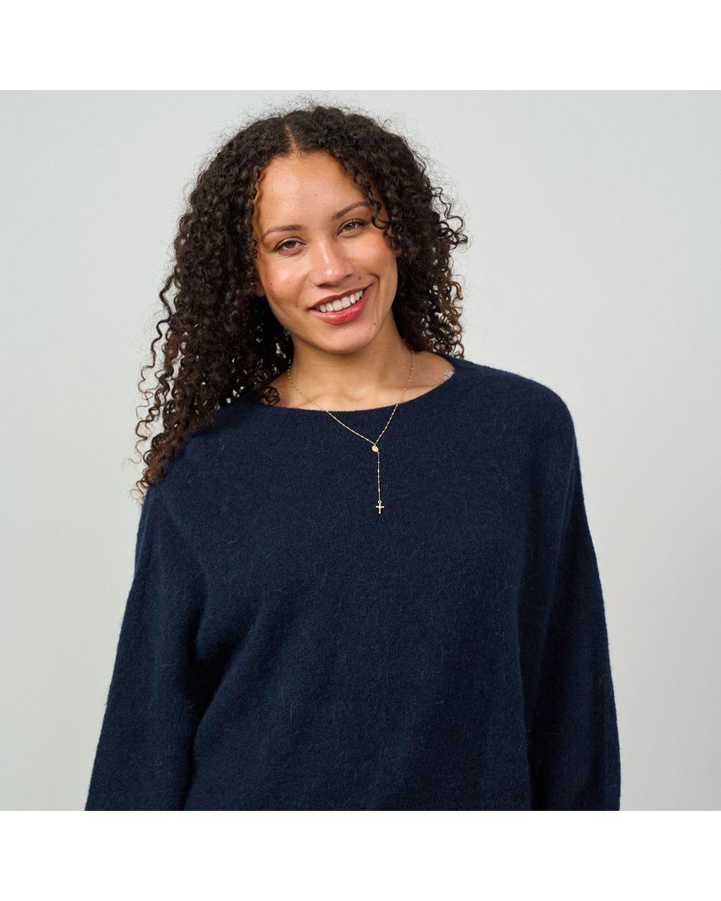 Luella Fashion Blue Bettina Short Alpaca Jumper
