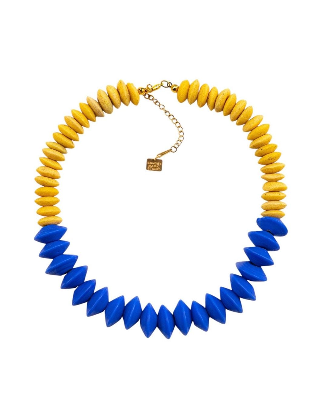 Sunset Magic Studio Blue African Statement Necklace