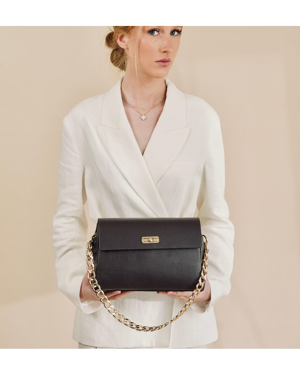 Apatchy London Black The Abi Chocolate Leather Bag