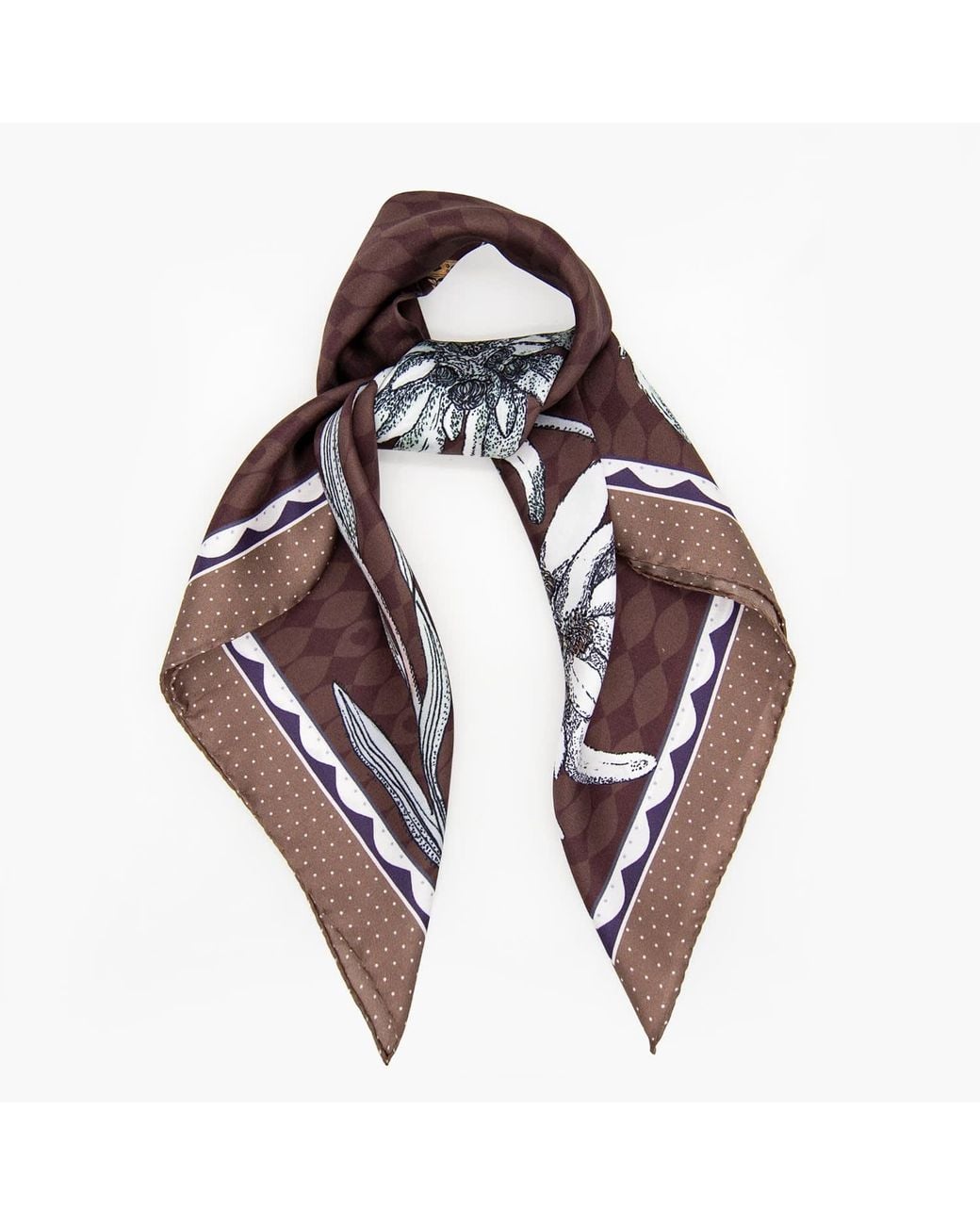 Lamberty Munich Metallic Neutrals Mulberry Silk Twill Scarf Edelweiss Alpenglow