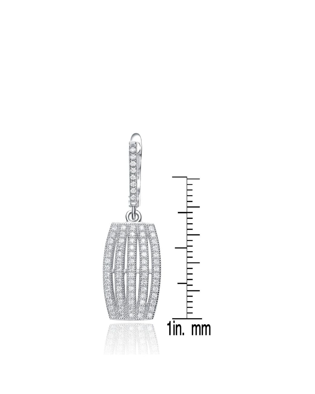 Genevive Jewelry Metallic Sterling Cubic Zirconia Five Strand Dangle Earrings