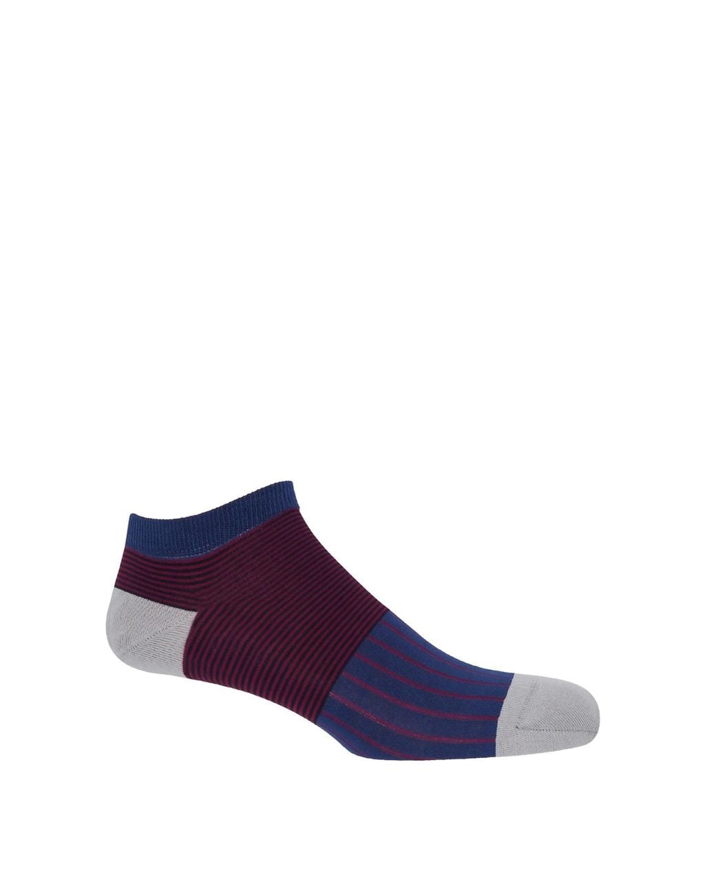 Peper Harow - Made in England Blue Oxford Stripe Trainer Socks – Bundle for men