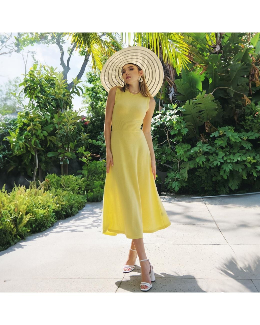 Solgo Atelier Yellow Calypso Cashmere Dress Honeysuckle