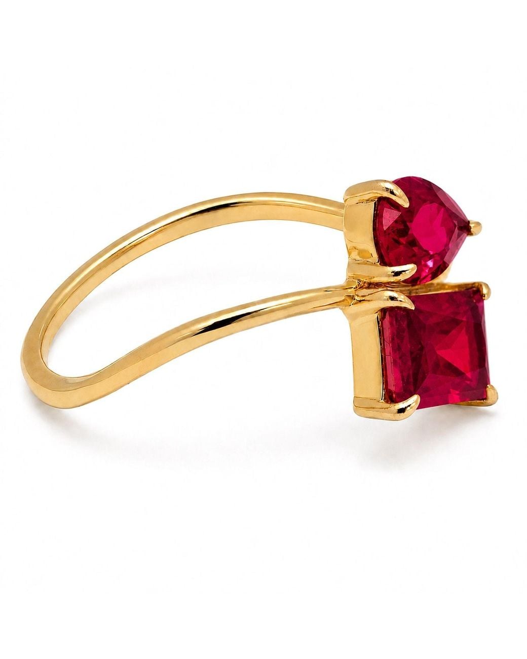 Belinda Jewelz Red Ruby Wavy Toi Et Moi Birthstone Ring