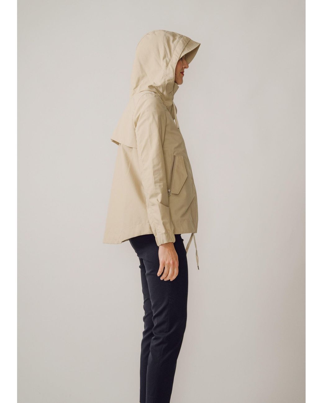 BEIRA Green Neutrals Luisa Water-Repellent A-Line Jacket