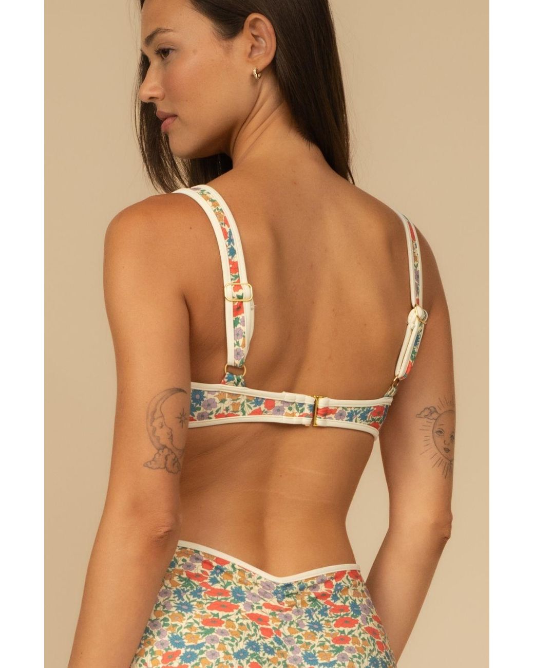 Montce Multicolor Florencia Floral Romy Binded Bikini Top