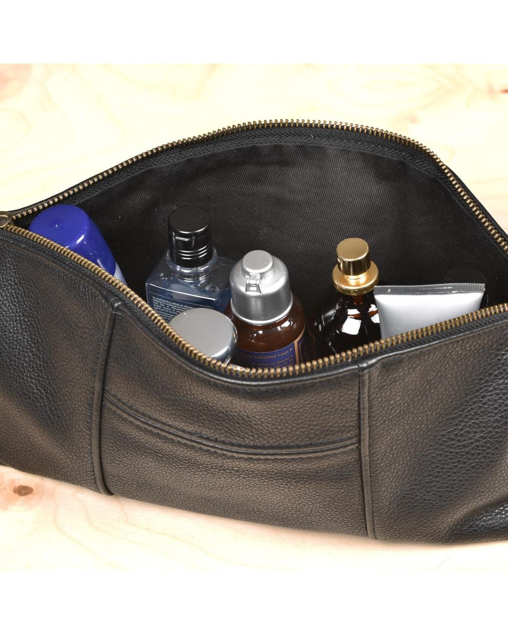 Owen Barry Black Leather Essentials Bag for men