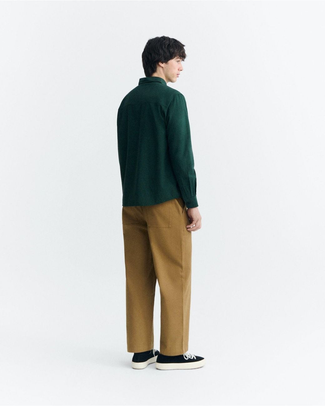 Thinking Mu Green Ant Dark Checkered Shirt for men
