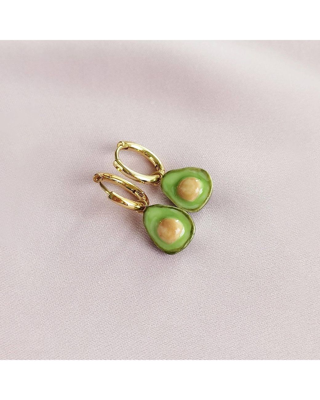 POPORCELAIN Green Mini Porcelain Avocado Earrings