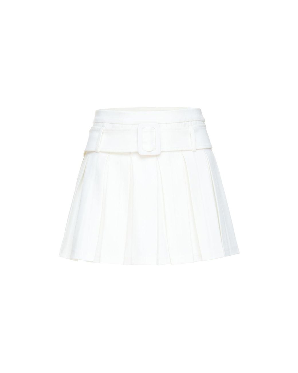 Goldie Byrd White Belted Pleated Skirt