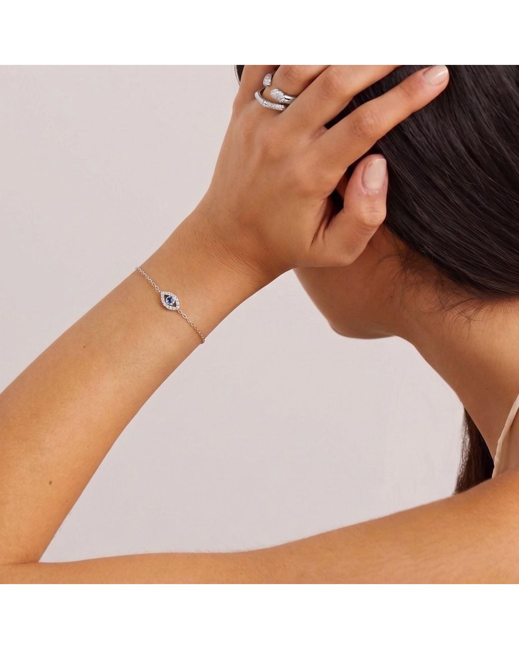With Love Darling Metallic Sparkly Eye Bracelet