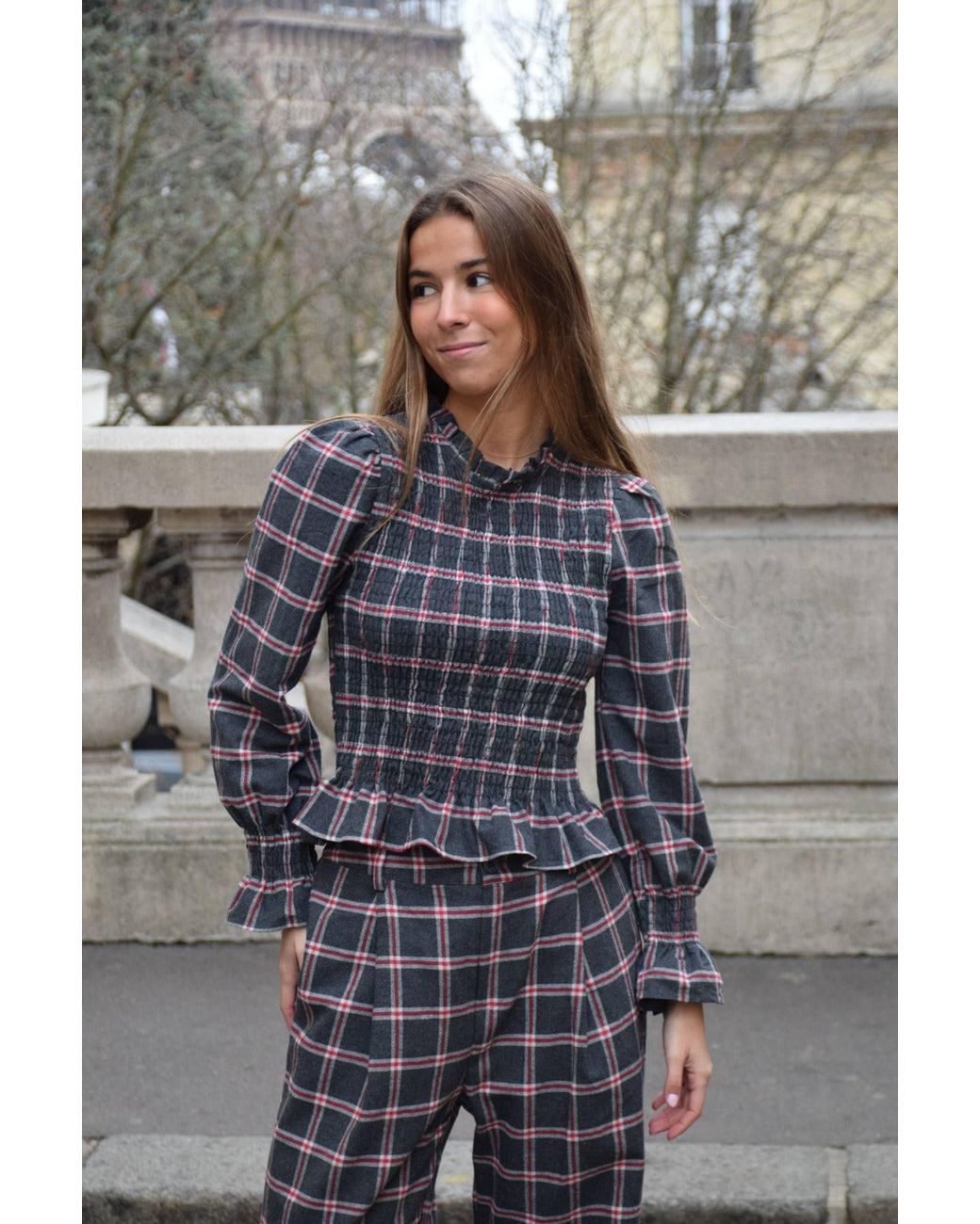 Mind Traveler Black Chia Alia And Checked Blouse