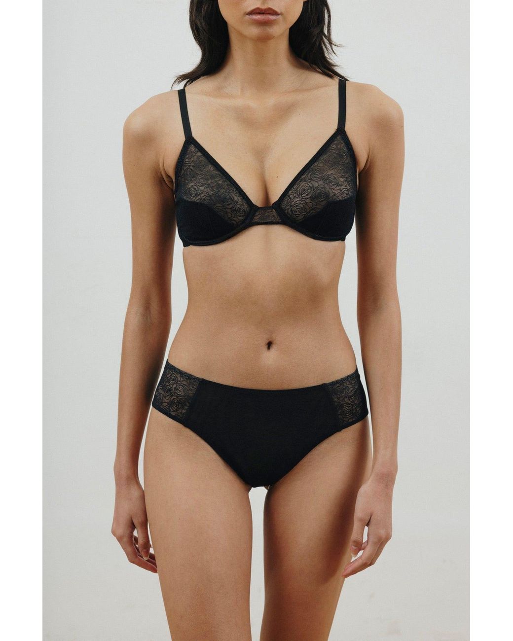 Verdant Intimates Black Rose Lace Full Bra