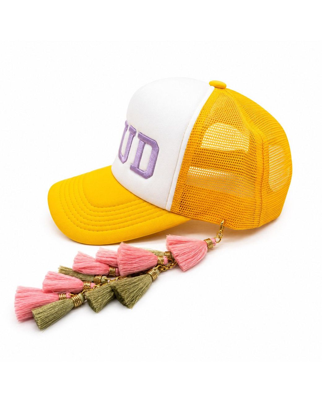 Julia Clancey Yellow Stud Lilac Chacha Trucker Cap