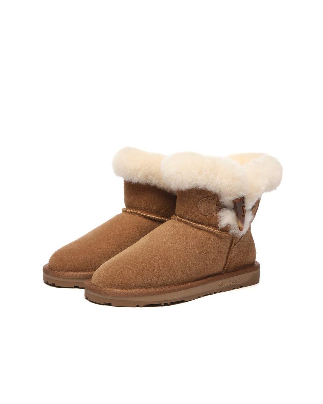 EverAu Australia Brown Robin Horn Toggle Button Mini Boots