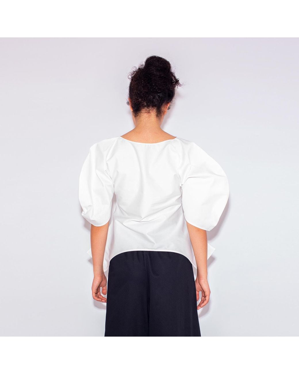 Bianca Popp White Puff Blouse With Flaps