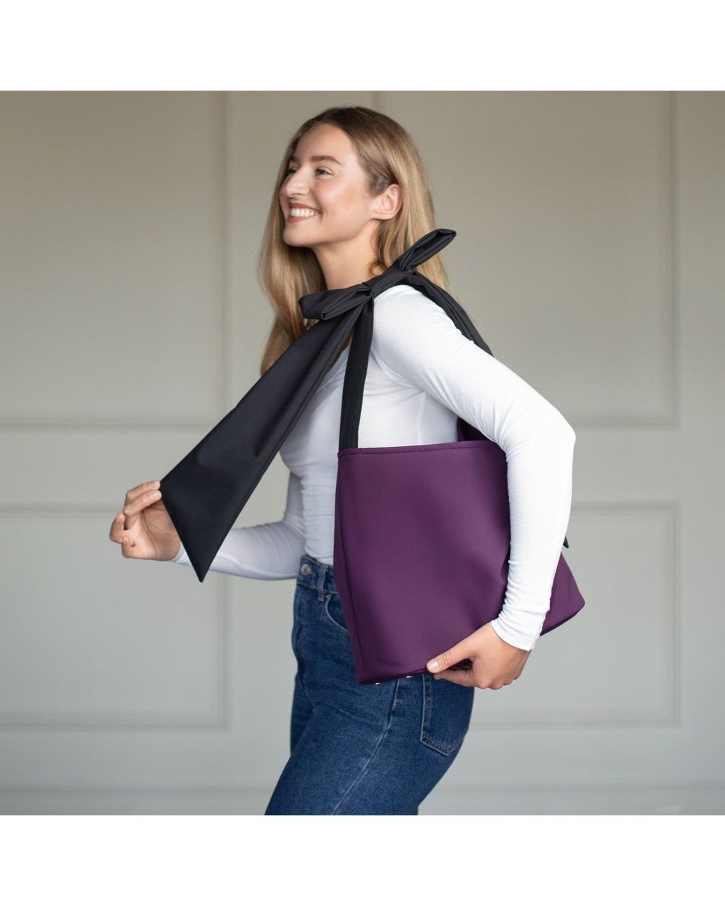 RainSisters Purple Sugar Plum Bow Tote Bag