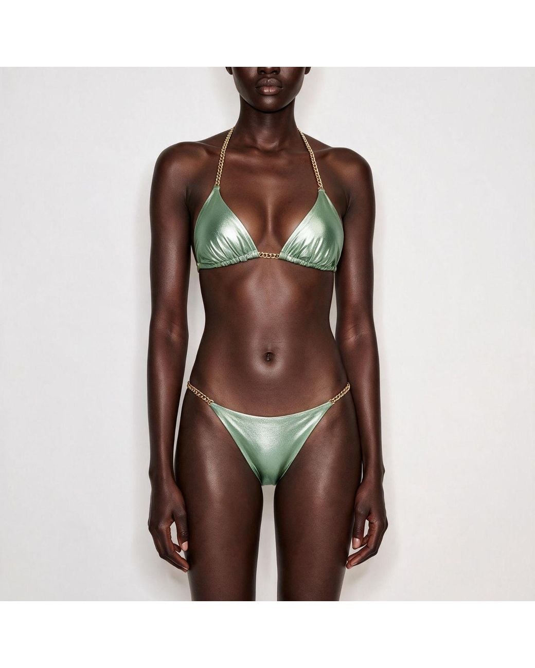 Room 24 Green Stacey Top New Metallic Mint