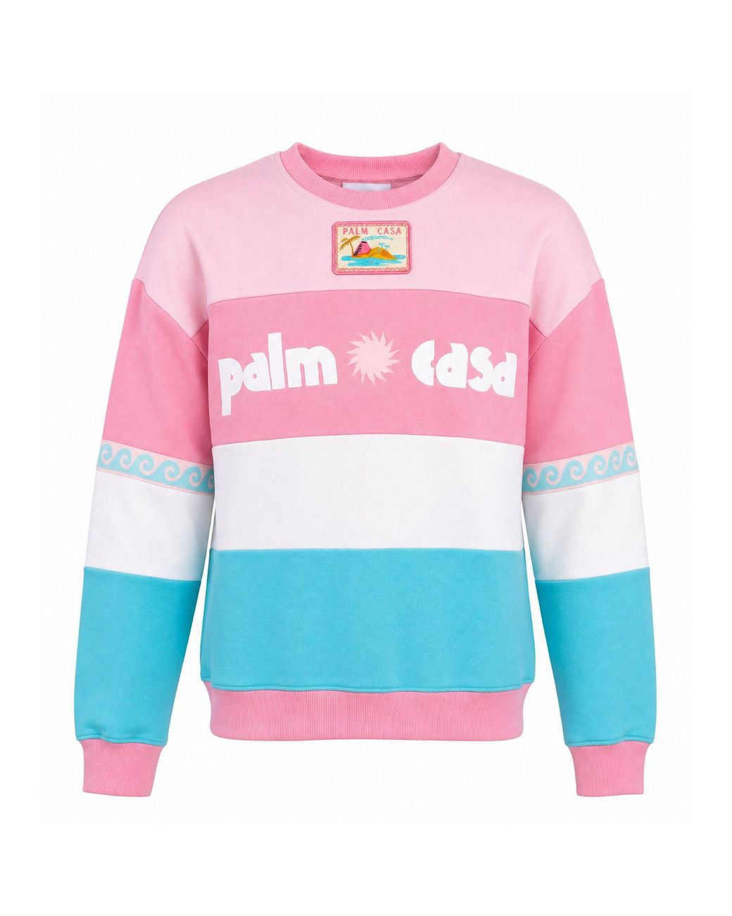 Palm Collective Pink Gelato Splice Fleece Sweater
