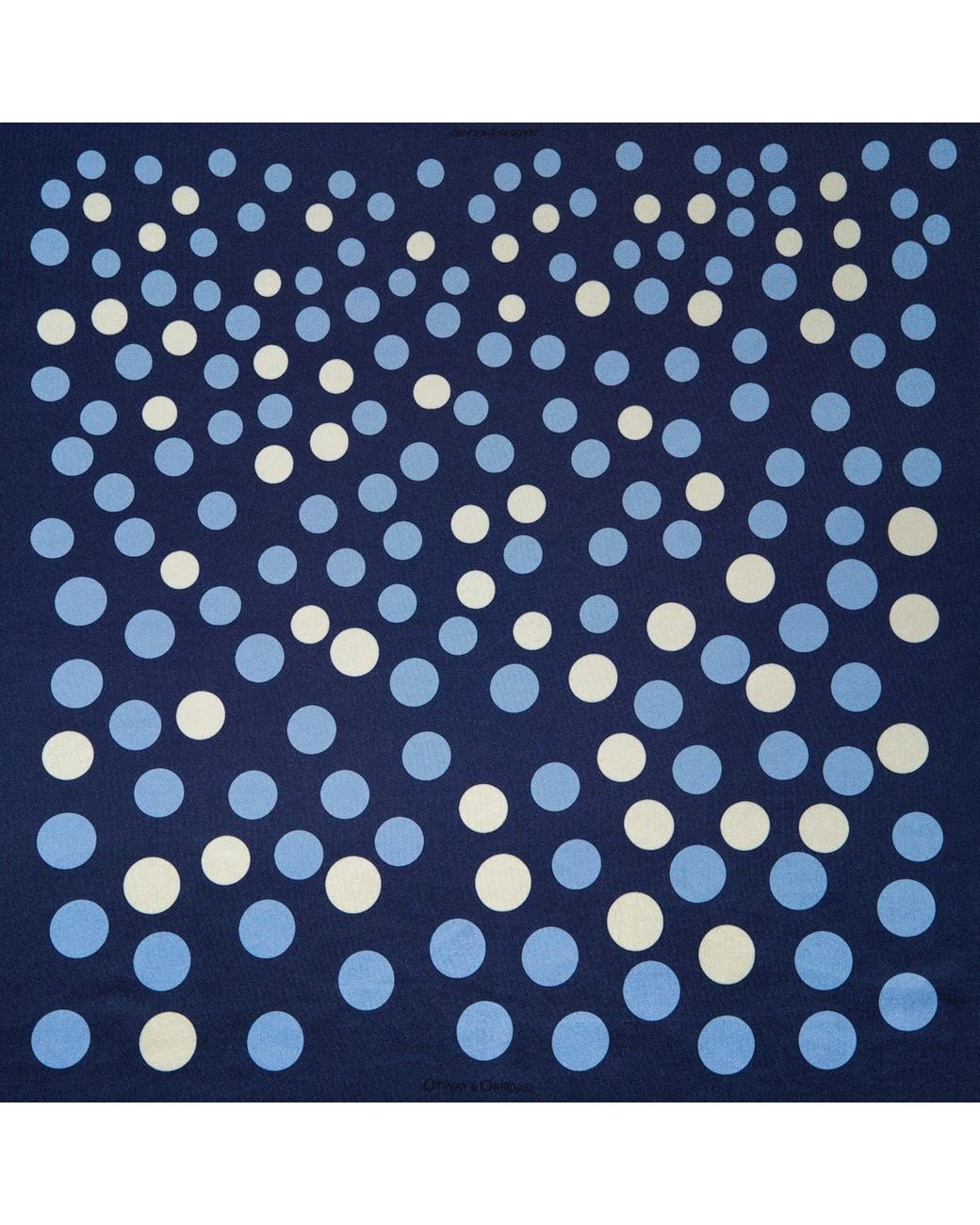 Otway & Orford Blue 'Planetarium' Polka Dot Silk Pocket Square for men