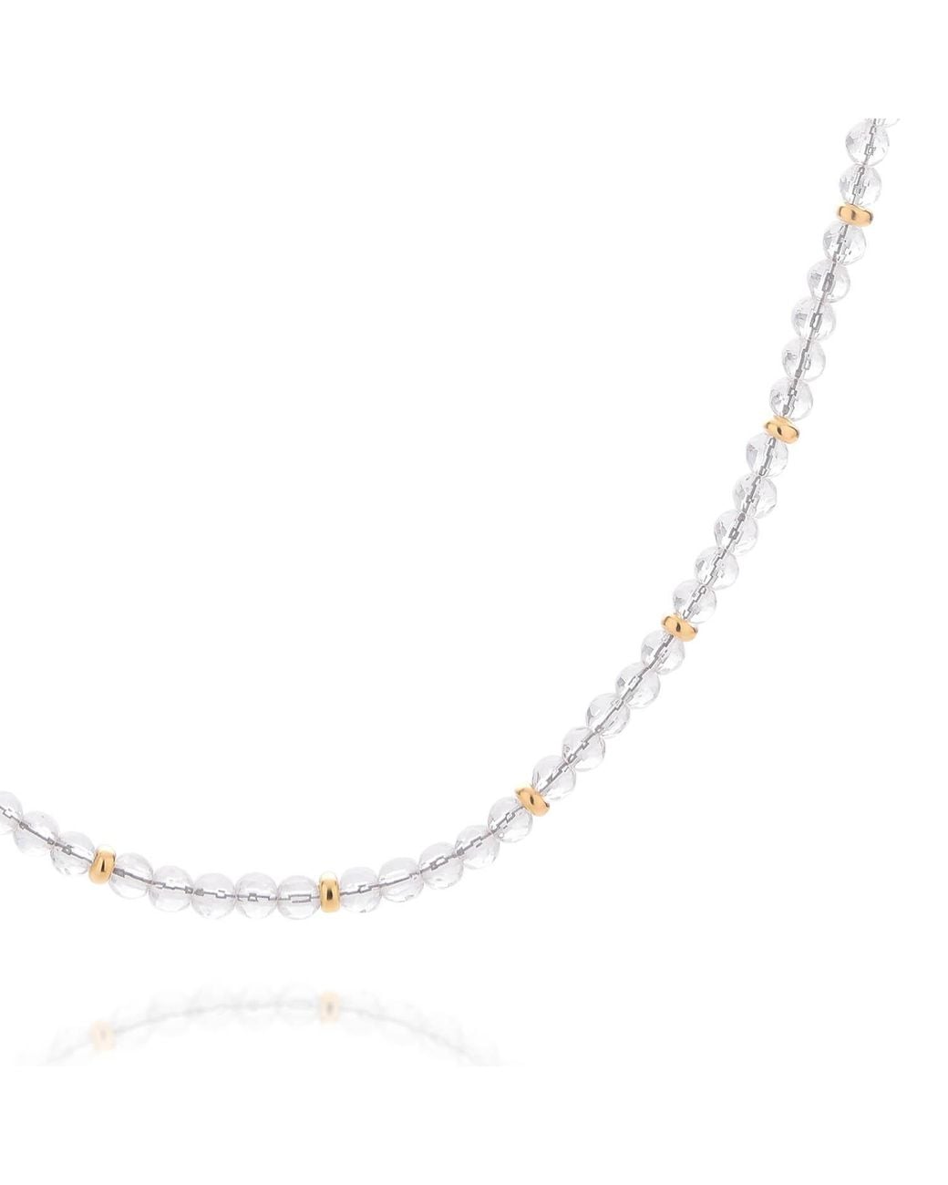 Nellou Jewellery Metallic Rock Crystal April Birthstone Orbit Necklace