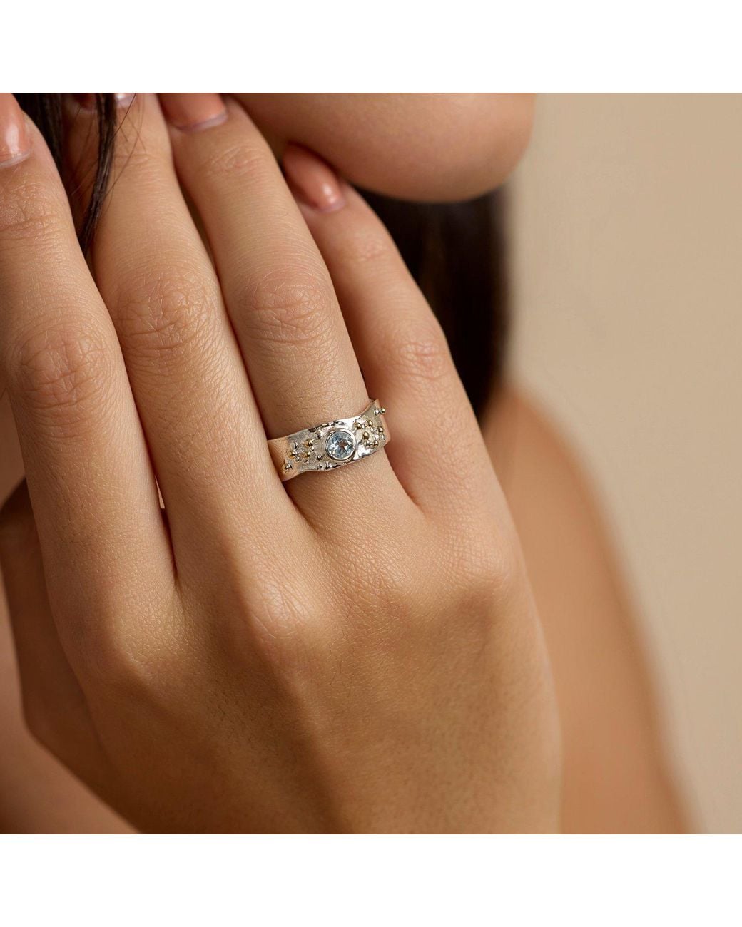 Isla Silver White Topaz Ring With Sterling