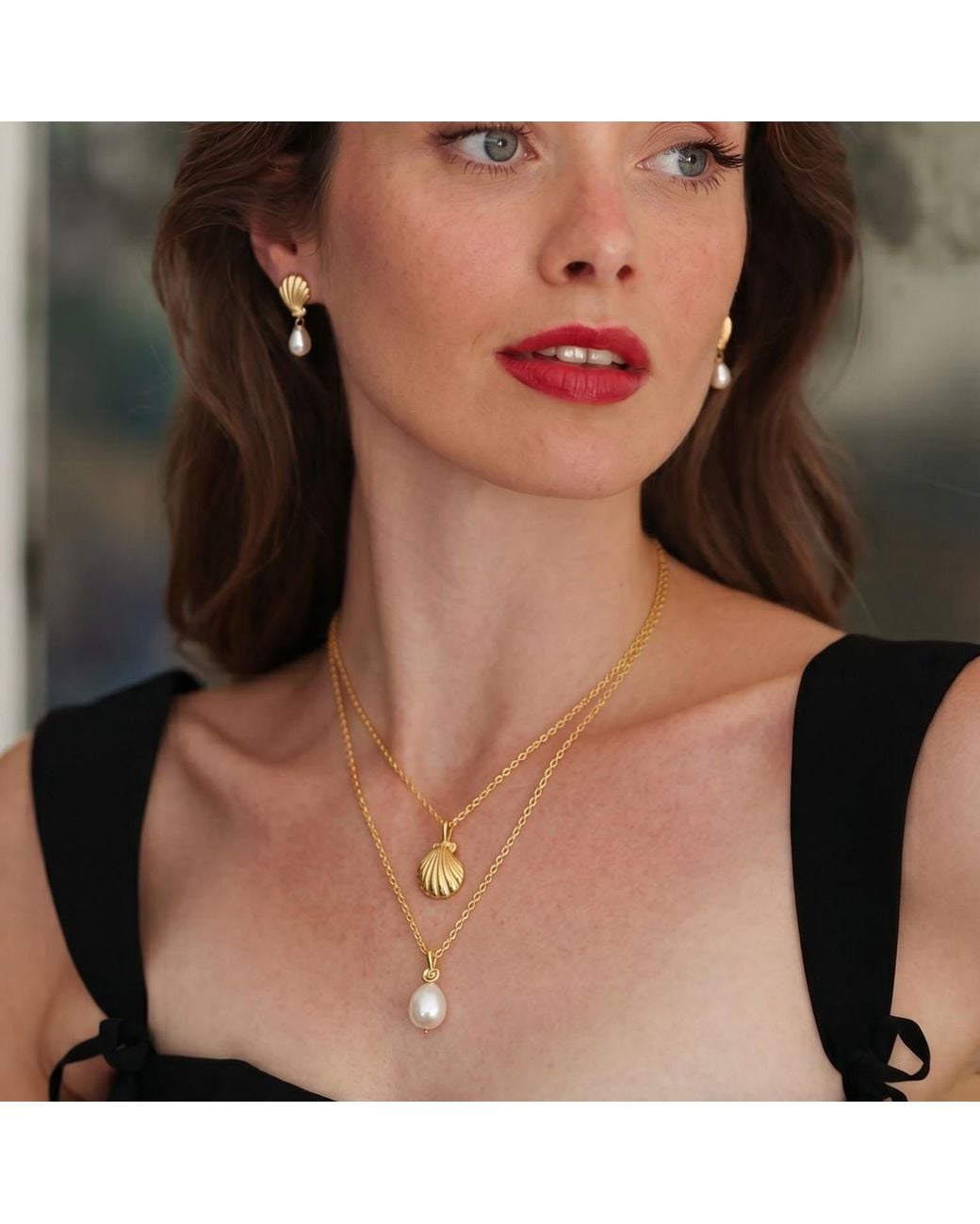 With Love Darling Metallic Mini Paloma Pearl Necklace
