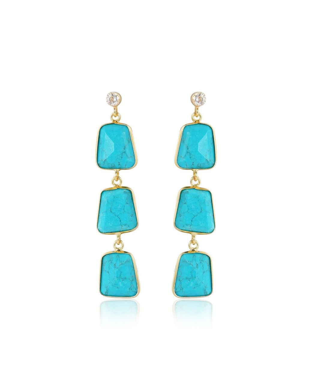 Rare Matters Jewelry Blue Triple Drop Earrings