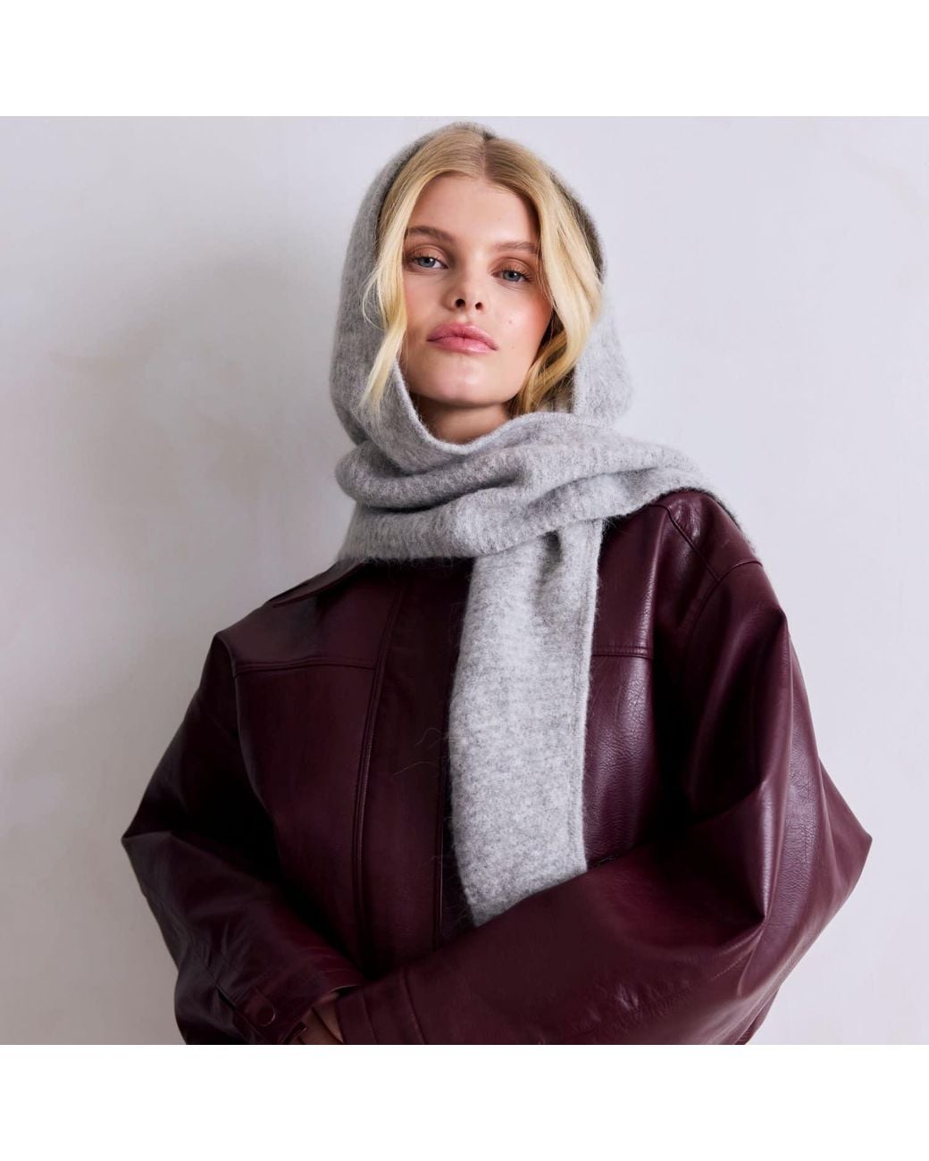 Arctic Fox & Co. Gray The Alpaca Hooded Scarf